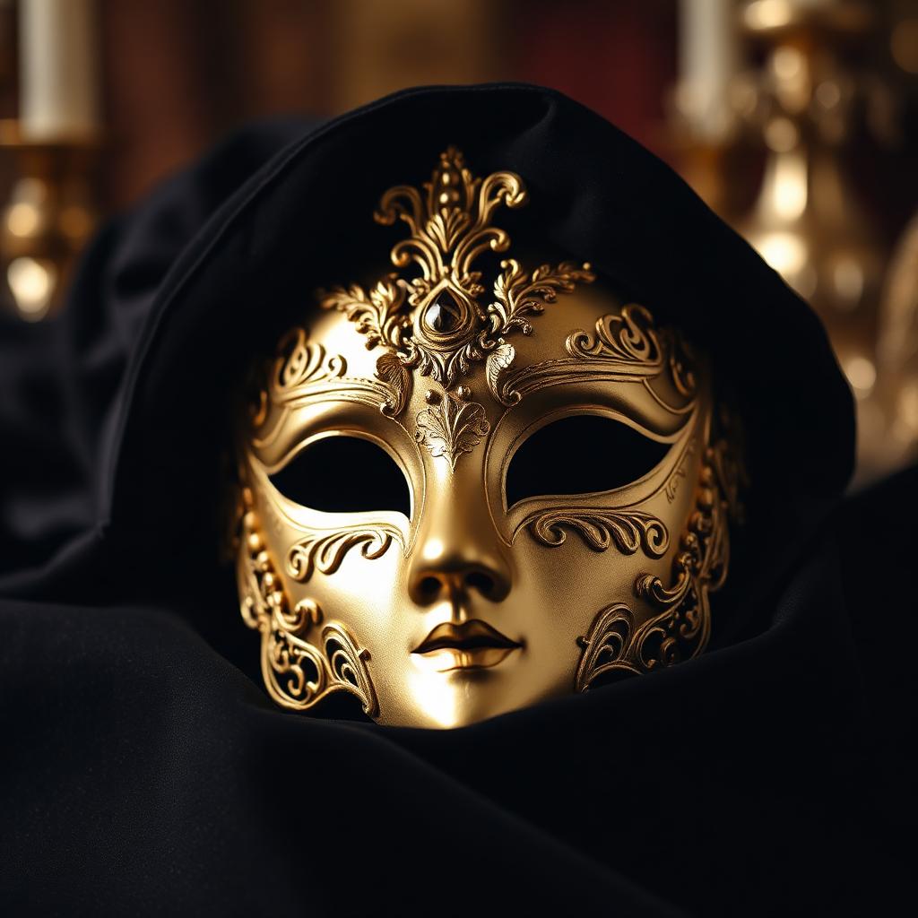 Ornate gold venetian mask
